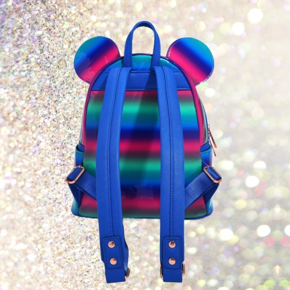 Loungefly Minnie Mouse Striped Mini Backpack - Picture 3 of 4